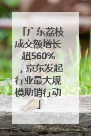 广东荔枝成交额增长超560%，京东发起行业最大规模助销行动