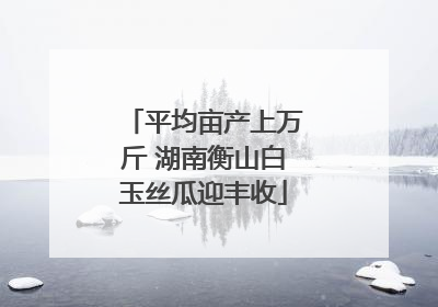 平均亩产上万斤 湖南衡山白玉丝瓜迎丰收