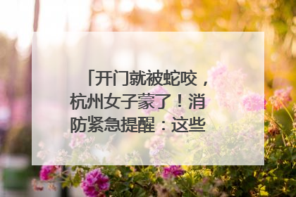 开门就被蛇咬，杭州女子蒙了！消防紧急提醒：这些方法都不靠谱！