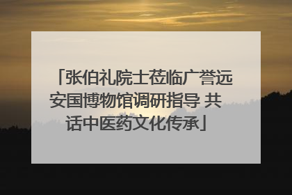 张伯礼院士莅临广誉远安国博物馆调研指导 共话中医药文化传承