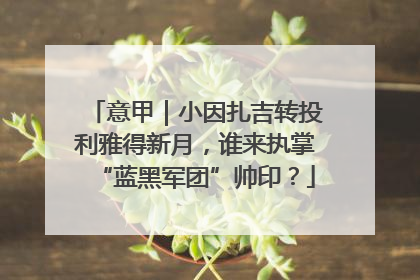 意甲｜小因扎吉转投利雅得新月，谁来执掌“蓝黑军团”帅印？