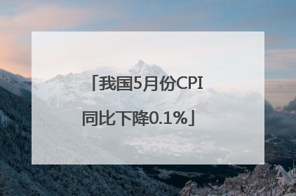 我国5月份CPI同比下降0.1%