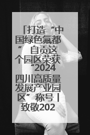 打造“中国绿色氟都” 自贡这个园区荣获“2024四川高质量发展产业园区”称号丨致敬2024经济影响力人物