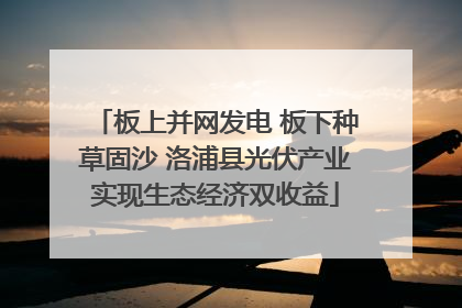 板上并网发电 板下种草固沙 洛浦县光伏产业实现生态经济双收益