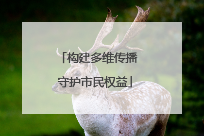 构建多维传播 守护市民权益