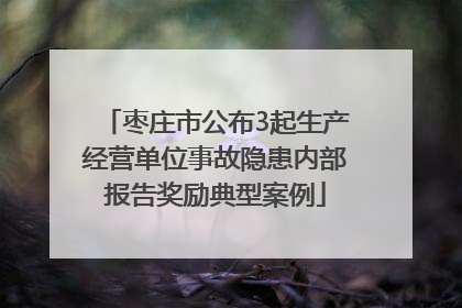 枣庄市公布3起生产经营单位事故隐患内部报告奖励典型案例