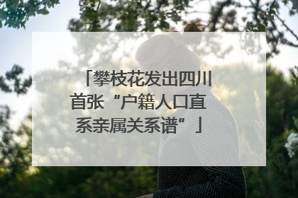 攀枝花发出四川首张“户籍人口直系亲属关系谱”