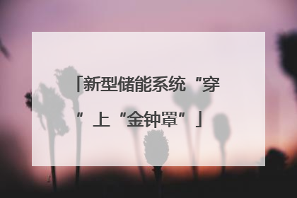 新型储能系统“穿”上“金钟罩”