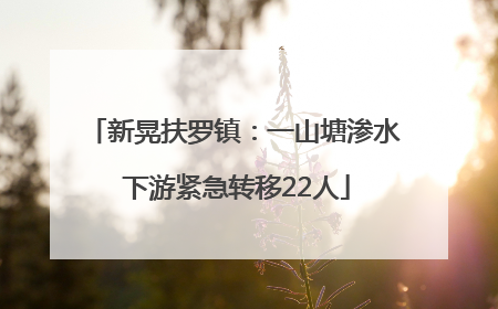 新晃扶罗镇：一山塘渗水 下游紧急转移22人