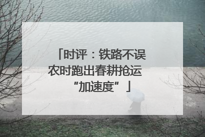 时评：铁路不误农时跑出春耕抢运“加速度”