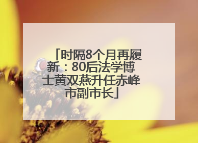 时隔8个月再履新：80后法学博士黄双燕升任赤峰市副市长