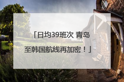 日均39班次 青岛至韩国航线再加密！
