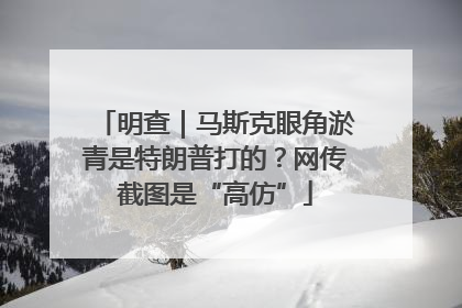 明查｜马斯克眼角淤青是特朗普打的？网传截图是“高仿”