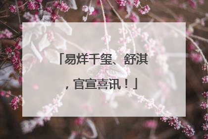易烊千玺、舒淇，官宣喜讯！