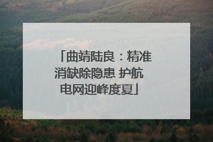 曲靖陆良：精准消缺除隐患 护航电网迎峰度夏