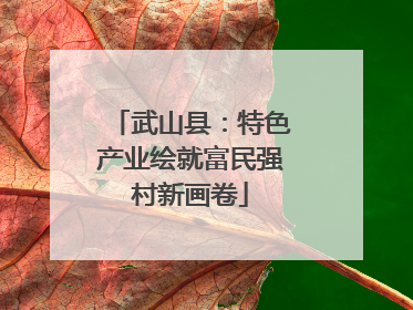 武山县：特色产业绘就富民强村新画卷