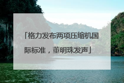 格力发布两项压缩机国际标准，董明珠发声