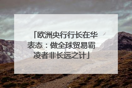 欧洲央行行长在华表态：做全球贸易霸凌者非长远之计