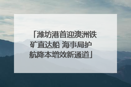 潍坊港首迎澳洲铁矿直达船 海事局护航降本增效新通道