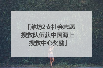 潍坊2支社会志愿搜救队伍获中国海上搜救中心奖励