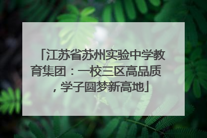 江苏省苏州实验中学教育集团：一校三区高品质，学子圆梦新高地