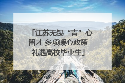 江苏无锡“青”心留才 多项暖心政策礼遇高校毕业生