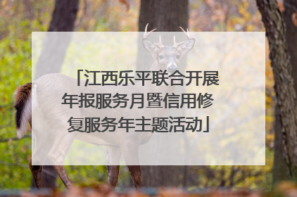 江西乐平联合开展年报服务月暨信用修复服务年主题活动