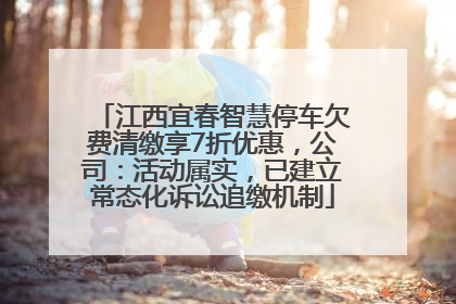 江西宜春智慧停车欠费清缴享7折优惠，公司：活动属实，已建立常态化诉讼追缴机制