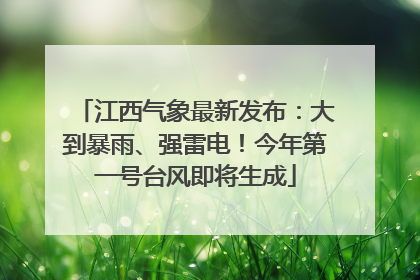 江西气象最新发布：大到暴雨、强雷电！今年第一号台风即将生成