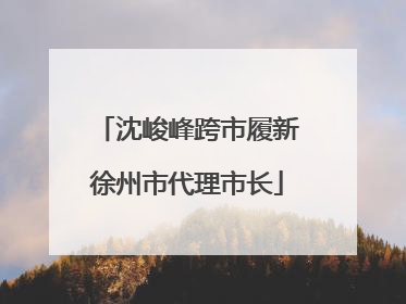沈峻峰跨市履新徐州市代理市长