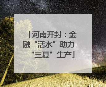 河南开封：金融“活水”助力“三夏”生产