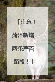 注意！菏泽新增两条严管路段！