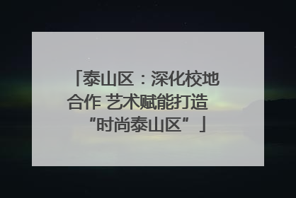 泰山区：深化校地合作 艺术赋能打造“时尚泰山区”