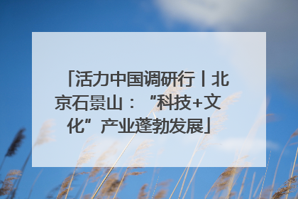 活力中国调研行丨北京石景山：“科技+文化”产业蓬勃发展