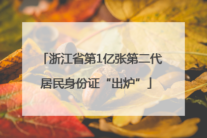 浙江省第1亿张第二代居民身份证“出炉”