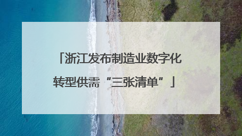 浙江发布制造业数字化转型供需“三张清单”