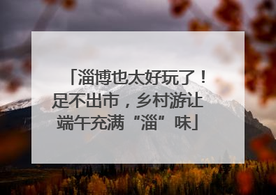 淄博也太好玩了！足不出市，乡村游让端午充满“淄”味