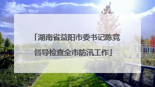 湖南省益阳市委书记陈竞督导检查全市防汛工作