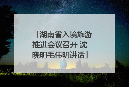 湖南省入境旅游推进会议召开 沈晓明毛伟明讲话