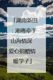 湖南新田：湘粤牵手山海情深 爱心捐赠情暖学子