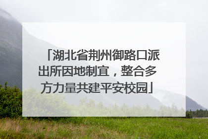 湖北省荆州御路口派出所因地制宜，整合多方力量共建平安校园