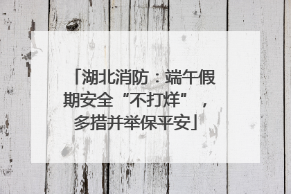 湖北消防：端午假期安全“不打烊”，多措并举保平安