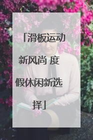 滑板运动新风尚 度假休闲新选择