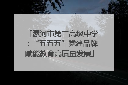 漯河市第二高级中学：“五五五”党建品牌赋能教育高质量发展