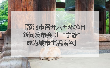 漯河市召开六五环境日新闻发布会 让“宁静”成为城市生活底色