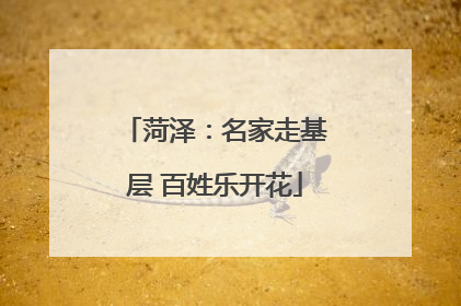 菏泽：名家走基层 百姓乐开花