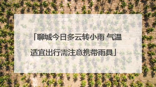 聊城今日多云转小雨 气温适宜出行需注意携带雨具