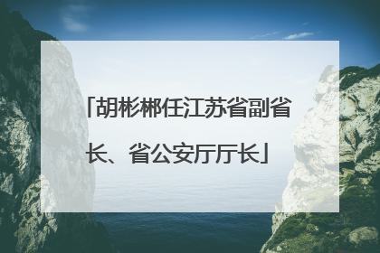 胡彬郴任江苏省副省长、省公安厅厅长