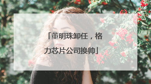 董明珠卸任，格力芯片公司换帅