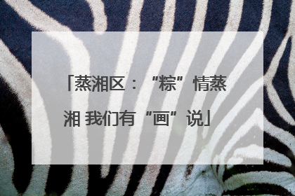 蒸湘区：“粽”情蒸湘 我们有“画”说